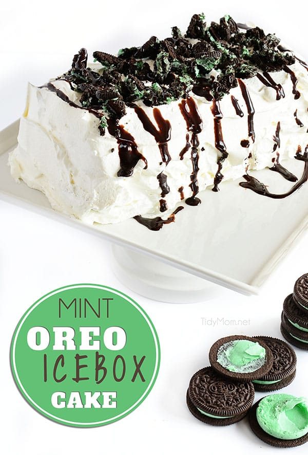 No-Bake 2 ingredient Mint Oreo Icebox Cake recipe at cetcu.com