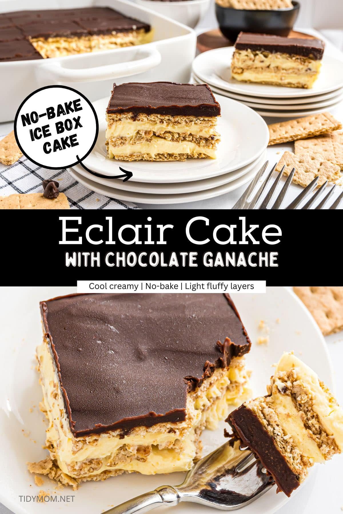 ice box cake with chocolate ganache