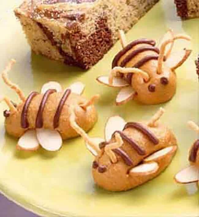 No-Bake Peanut Butter Bees (or Bunnies)