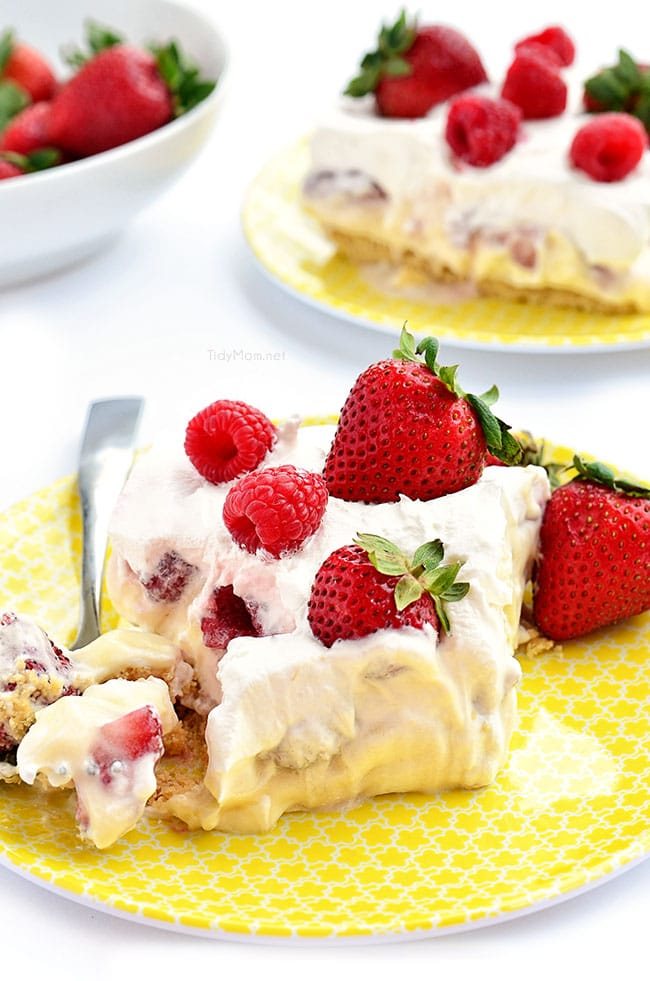 No-Bake Double Berry Cheesecake Lush Dessert recipe at cetcu.com