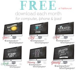 FREE Chalkboard Desktop Wallpaper for computer, iphone and ipad each month at Cetcu