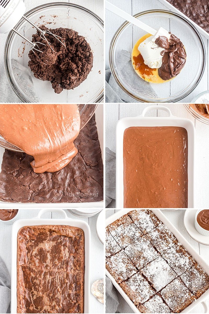 photo collage of how to make Nutella cake