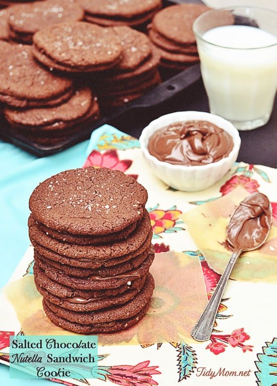 Salted Chocolate Nutella Sandwich Cookies