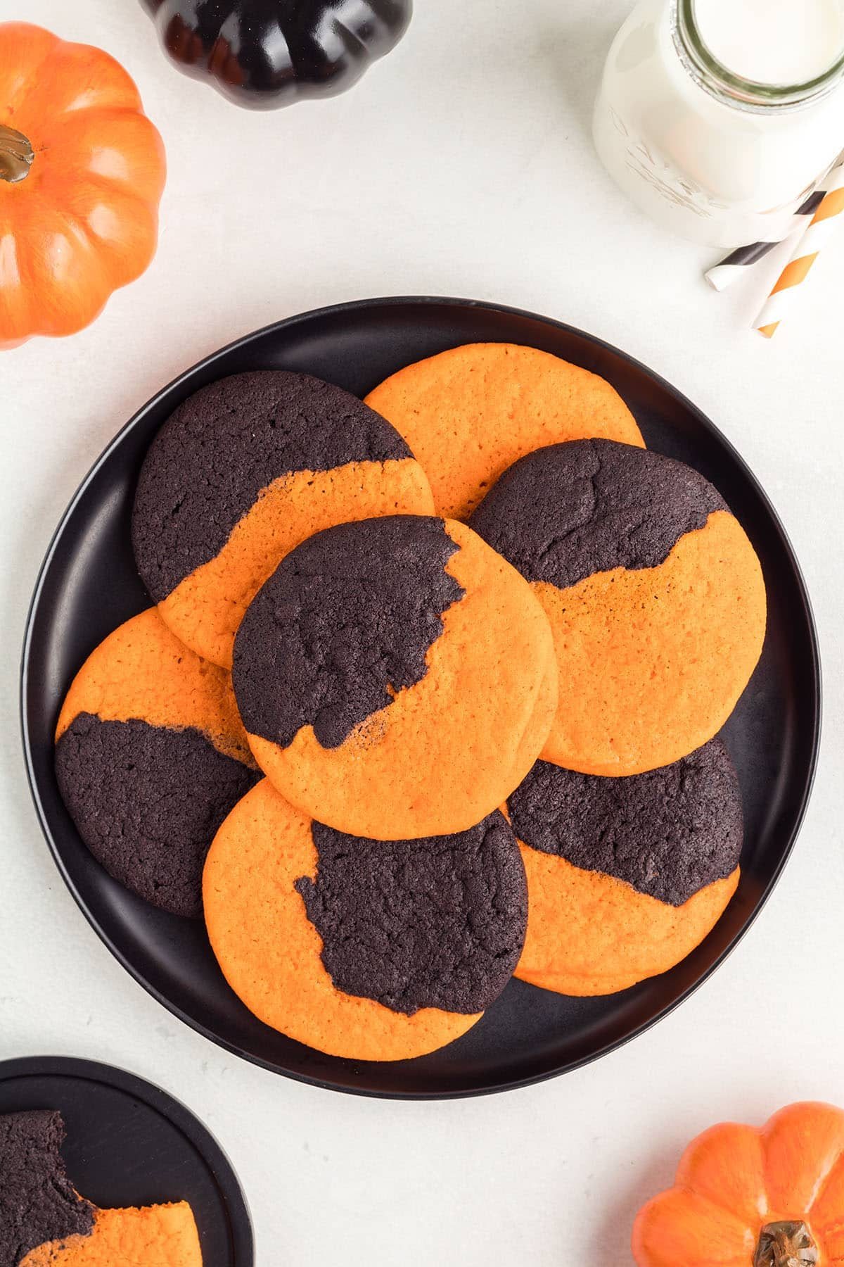 Orange and Black Sugar Cookies For Halloween!