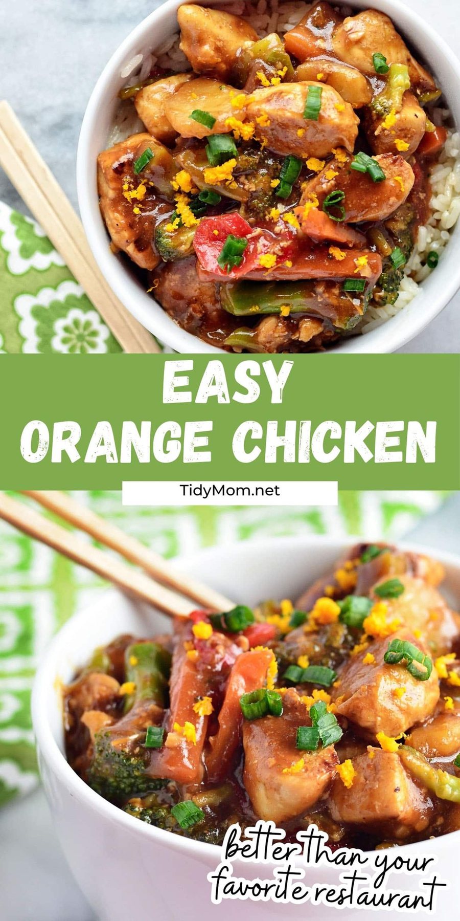 orange chicken photo collage