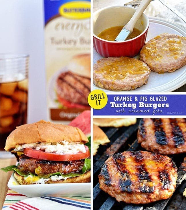 Orange and Fig Glazed Turkey Burgers with Creamed Feta recipe at cetcu.com #Turketarian