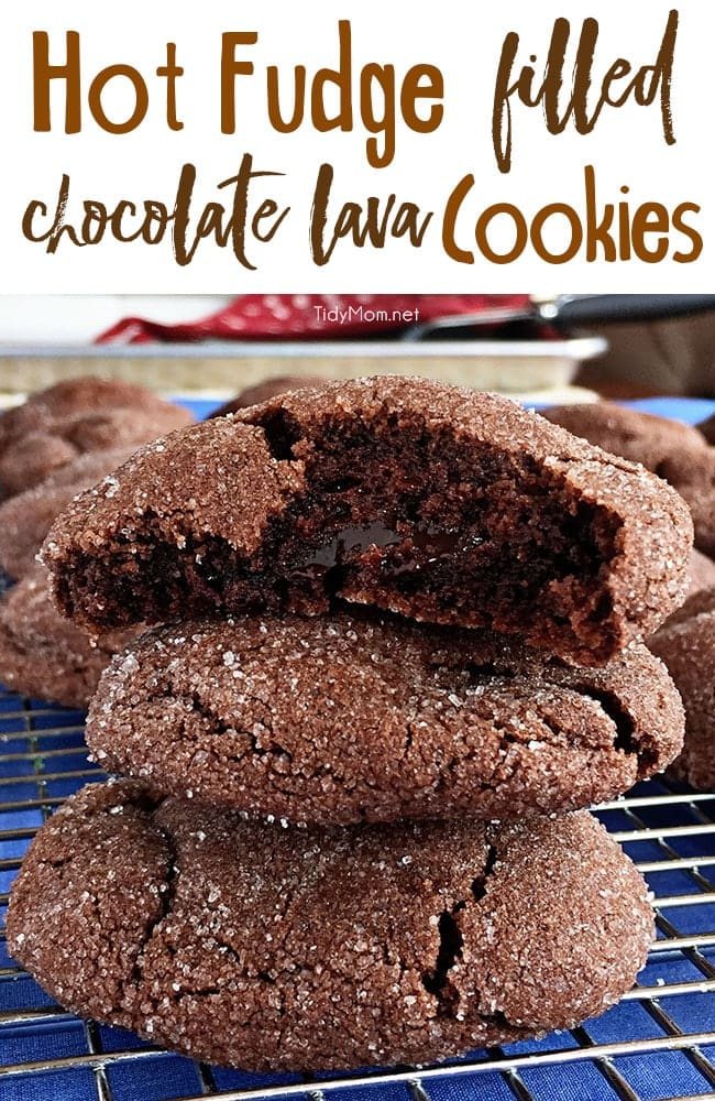 Hot Fudge Filled Chocolate Lava Cookies recipe via cetcu.com