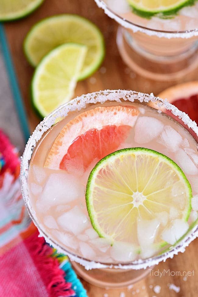 overhead shot of The Perfect Paloma Cocktail