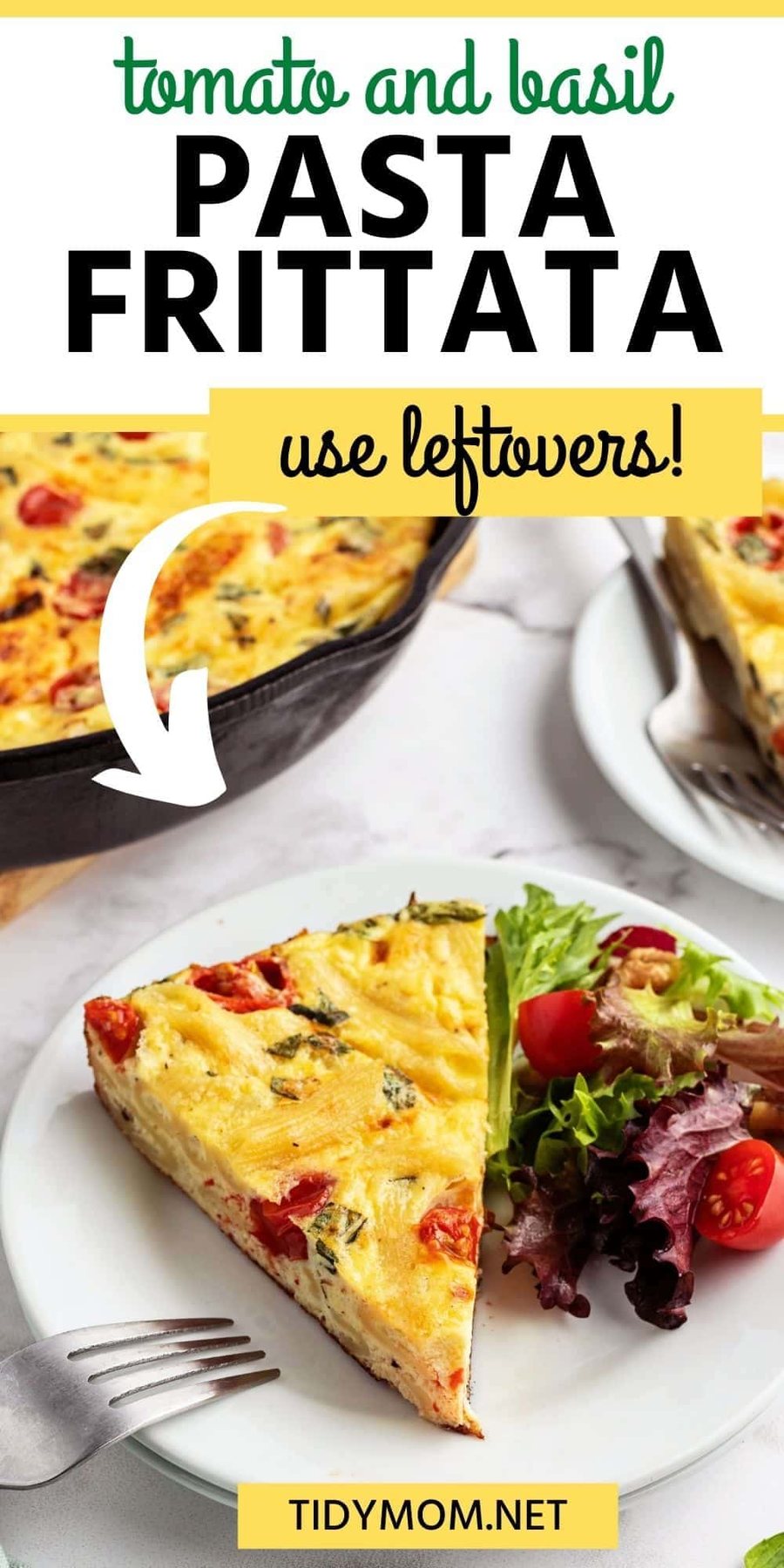 serving of tomato pasta fritatta