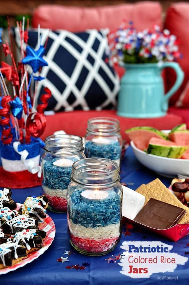 Patriotic Colored Rice Jars |10 Minute Craft