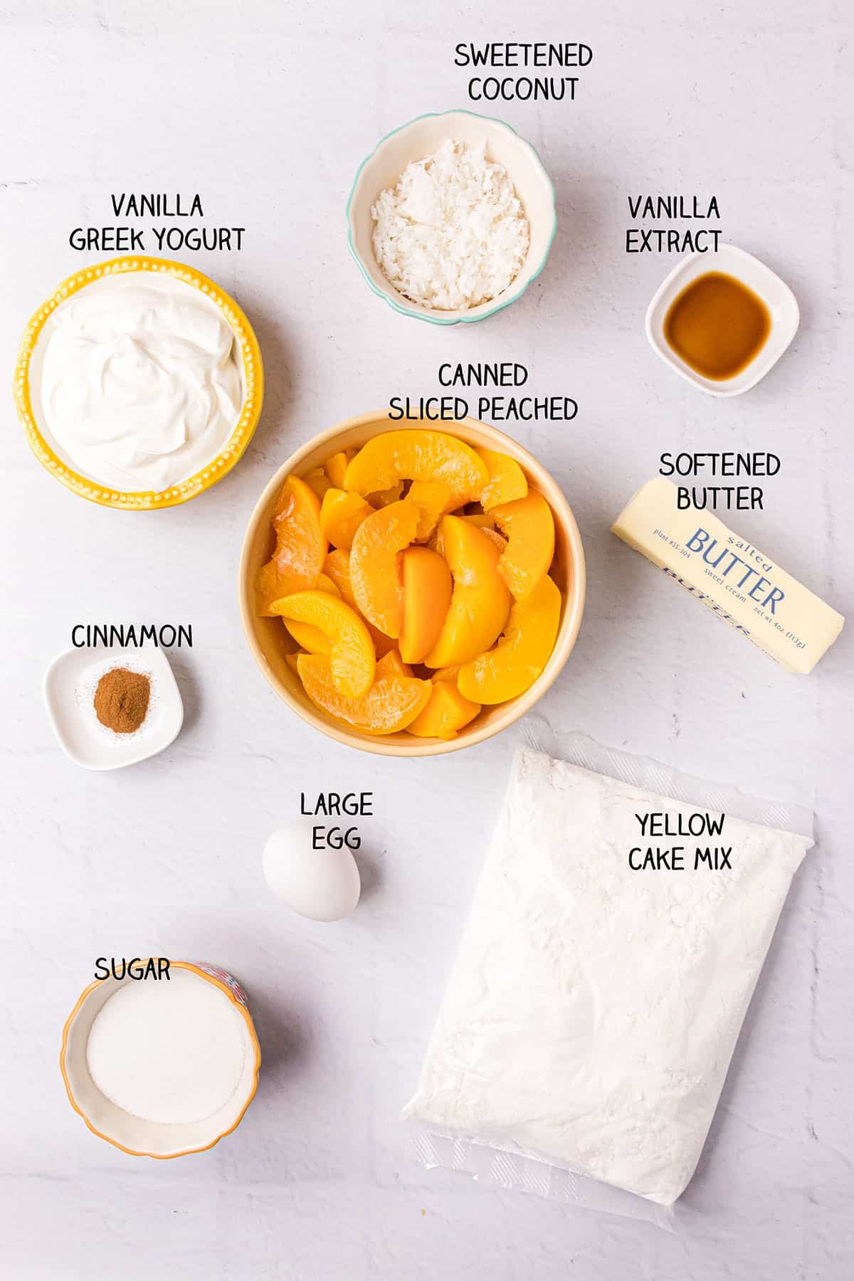 ingredients for peach kuchen