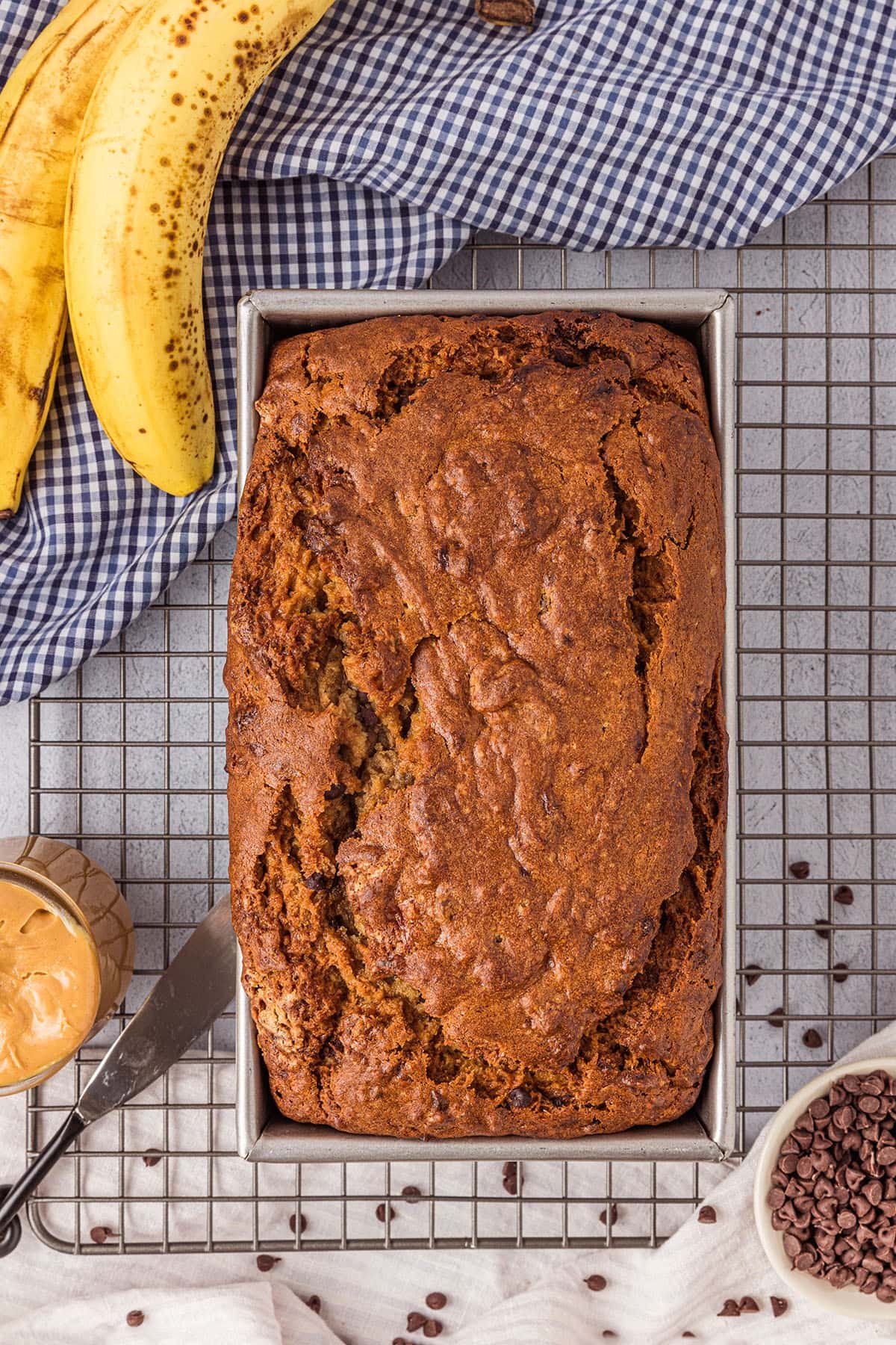 baked bread with ripe bananas