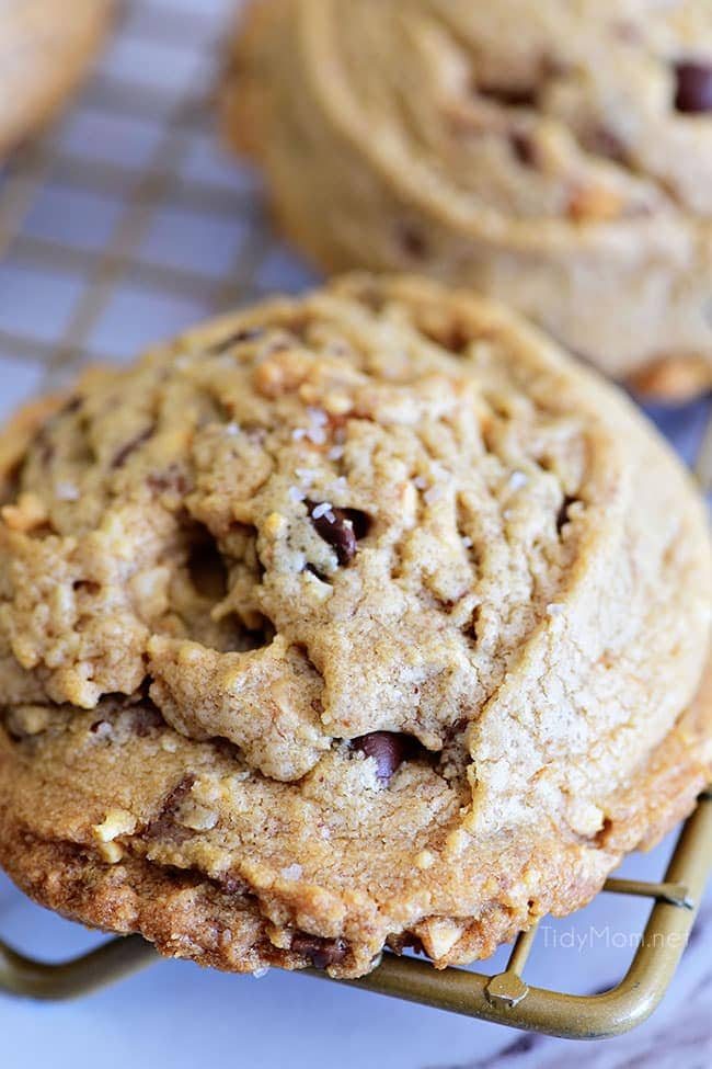 Peanut Butter Blowout Cookies are loaded with peanut butter, chocolate chips, peanut butter cups and honey roasted peanuts. Print the full recipe at cetcu.com