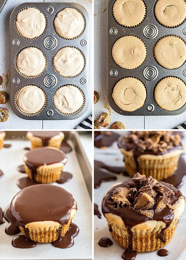 steps showing how to make mini cheesecakes