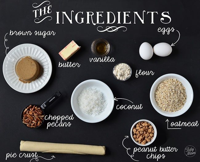 Ingredients for Peanut Butter Oatmeal Cookie Pie at cetcu.com