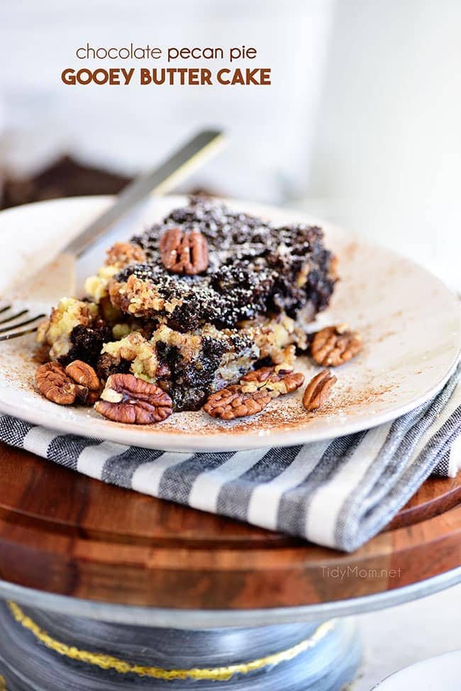 Chocolate Pecan Pie Gooey Butter Cake