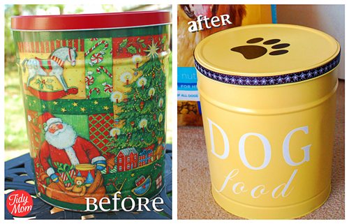 dog food tin makeover