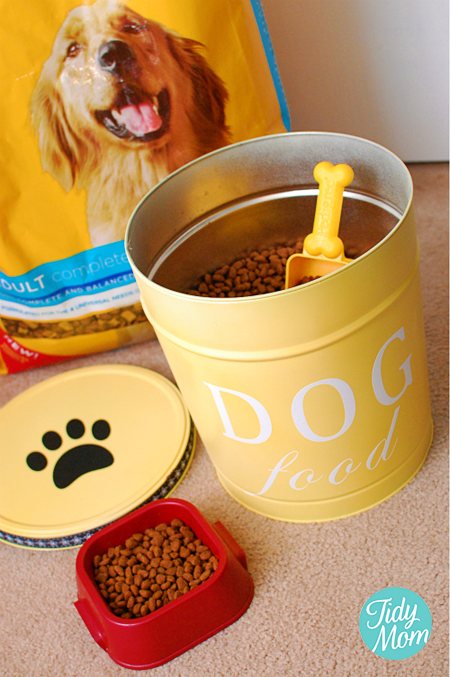DIY Dog Food Tin Storage Canister