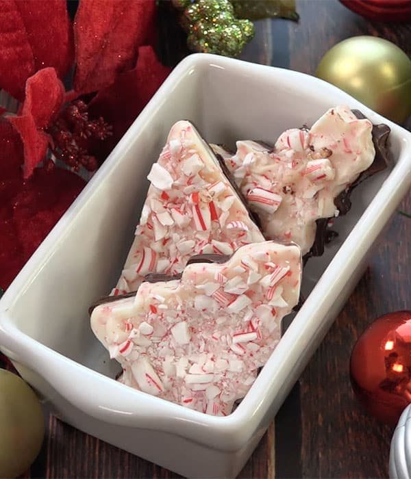 Peppermint bark is ridiculously easy to make. Use cookie cutters for Christmas Tree Peppermint Bark and you have an indulgent luxurious looking treat that’s great for gifting! Get directions and recipe at cetcu.com