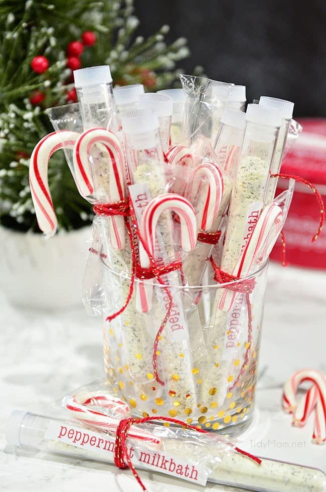 Homemade Peppermint Milk Bath is so easy to make and great for gifting! Get the details at cetcu.com
