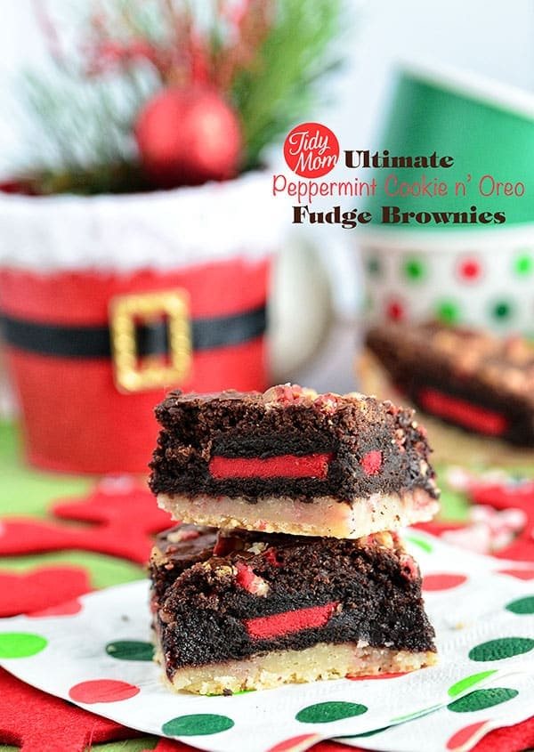 Ultimate Peppermint Cookie Oreo Fudge Brownies