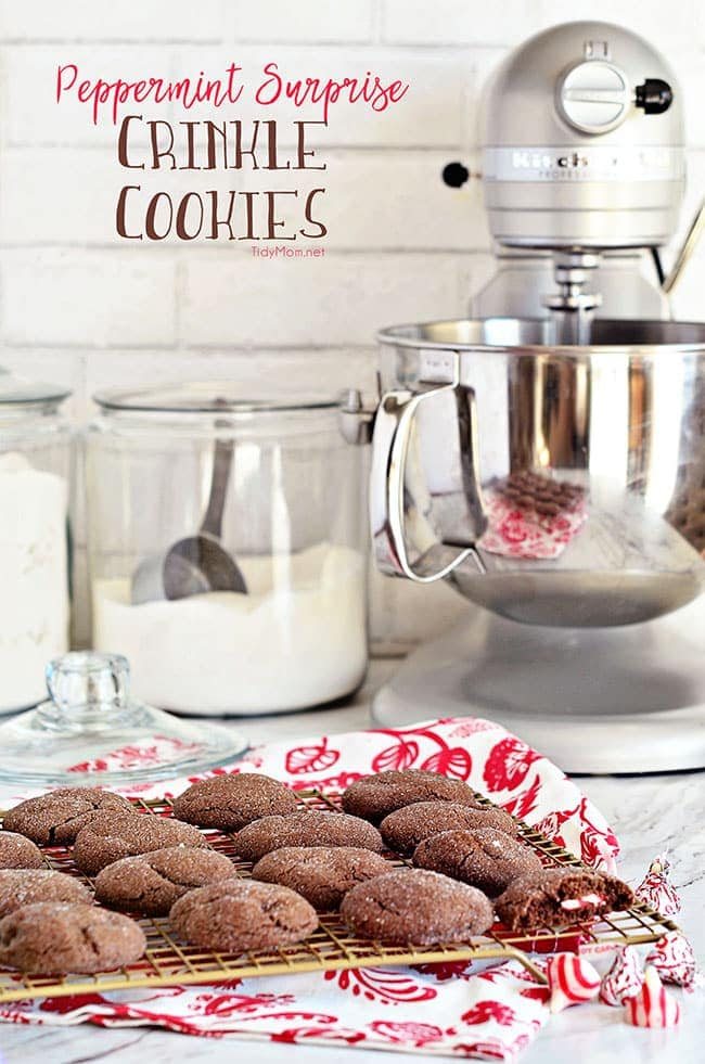 Peppermint Surprise Crinkle Cookies