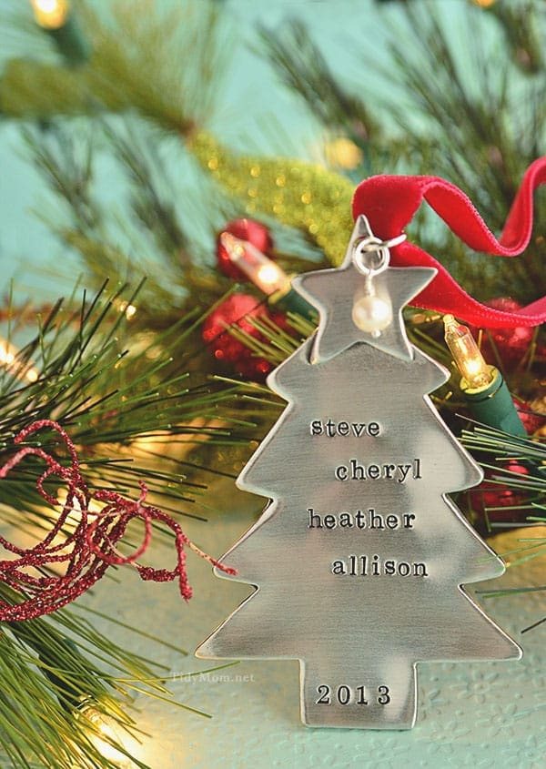 Personalized Christmas Family Tree Ornament from the Vintage Pearl at cetcu.com