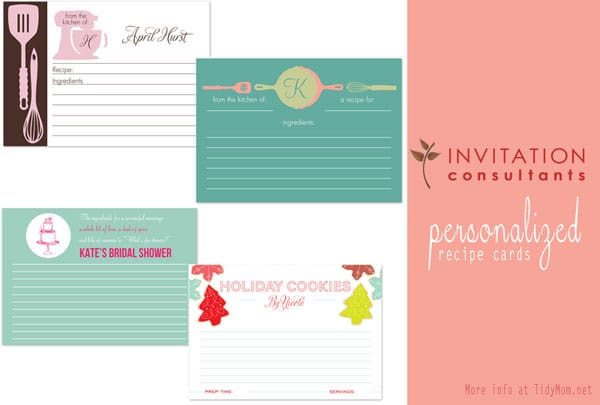 Personalized Recipe Cards at Tidymom.net