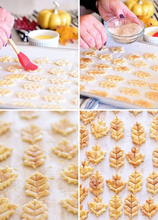 making cinnamon and sugar pie crust cookies