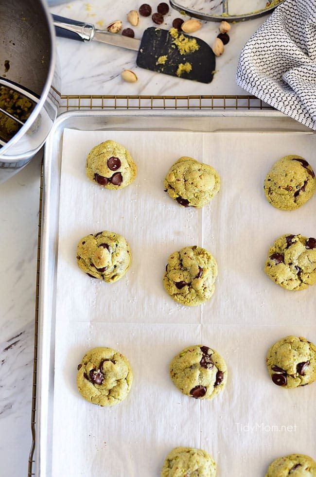 Pistachio cookies are sure to become a favorite! Perfect for St. Patricks Day, Easter, Christmas or any day. These deliciously soft pudding cookies are buttery and salty with dark chocolate chunks that pairs perfectly with chopped pistachios. I bet you can’t eat just one! Get the full printable recipe at cetcu.com