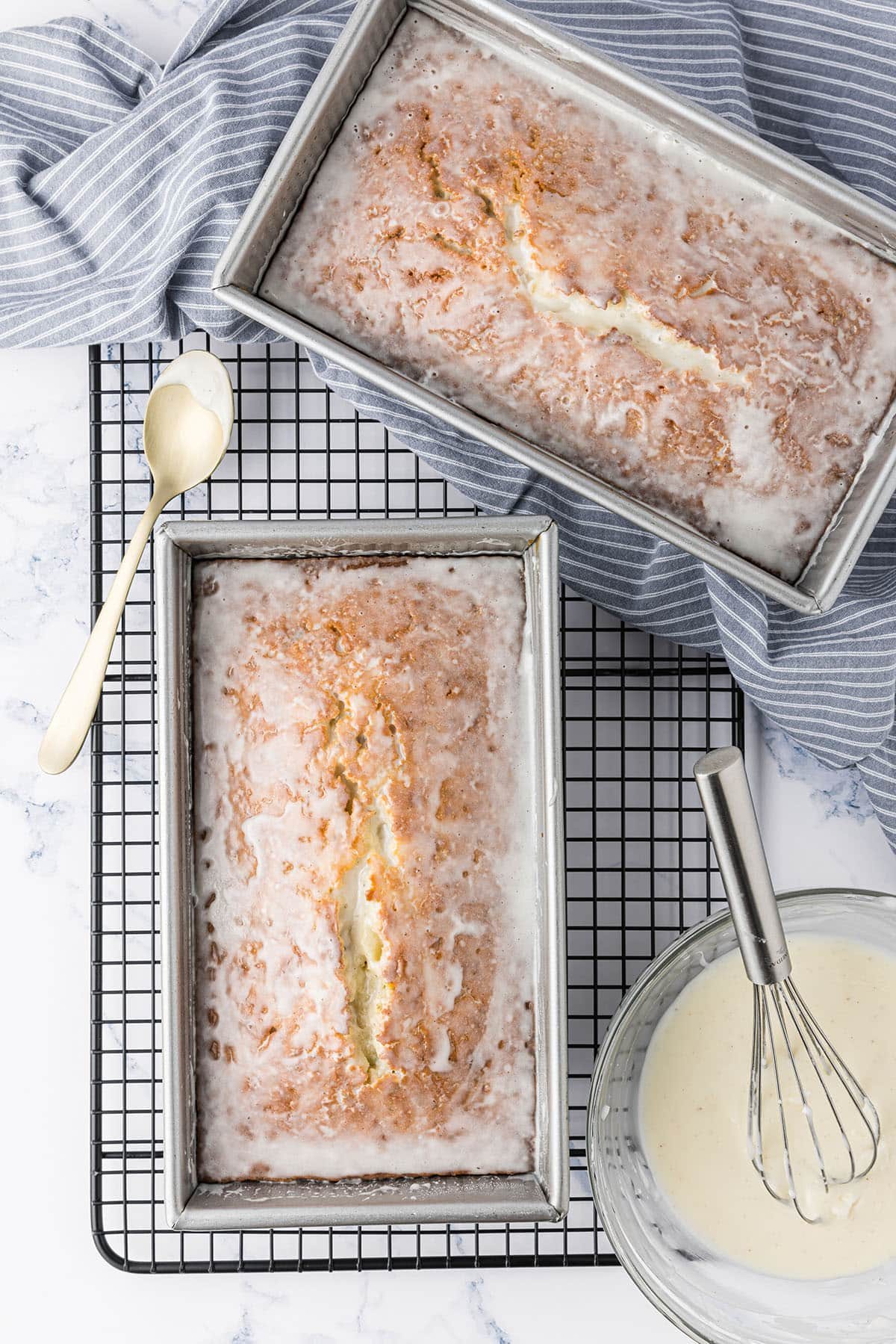 two loaves of poppy seed bread