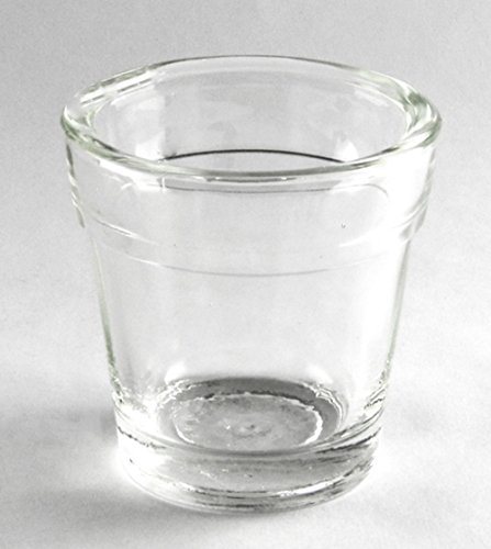Clear Glass Flower Pot Candle Holder