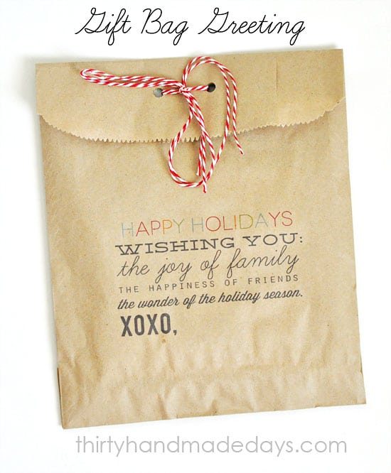 printable christmas bag