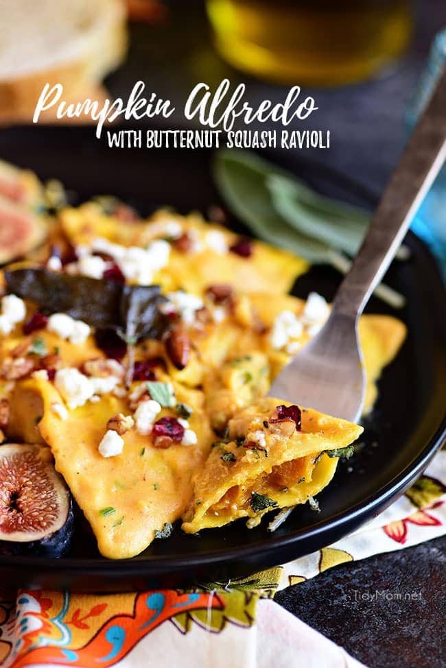 Pumpkin Alfredo with Butternut Squash Ravioli