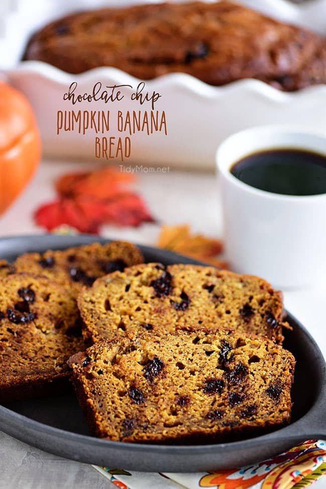 Pumpkin Banana Bread with Chocolate Chips