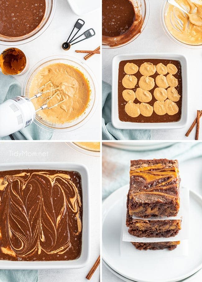 how to make pumpkin brownies photo collage