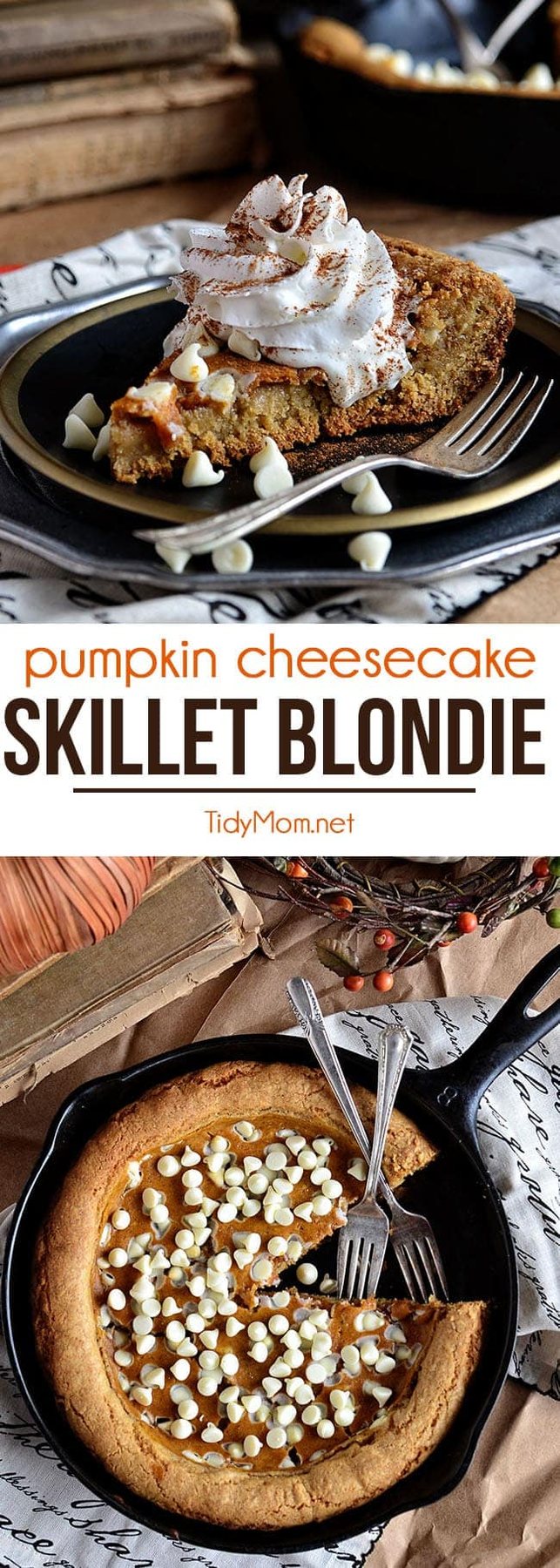 Take the great taste of pumpkin pie and give it an upgrade. Pumpkin Cheesecake Skillet Blondie is a trifecta of flavors all in one decadent dessert, a first-class ticket to pumpkin heaven. Print the full recipe at cetcu.com