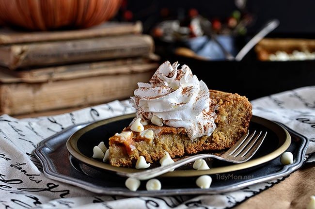 Pumpkin Cheesecake Skillet Blondie recipe at cetcu.com