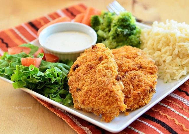 Crispy and Delicious! Oven Baked Buffalo Ranch Chicken Strips recipe at cetcu.com