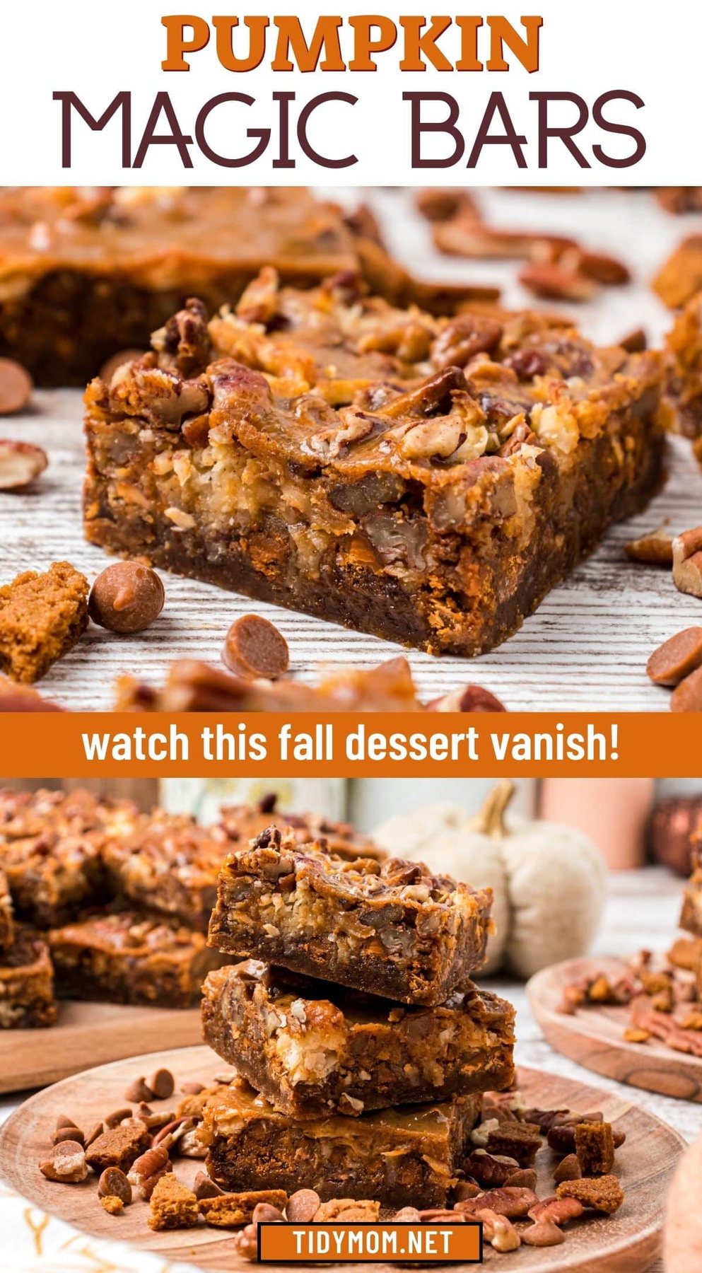 Pumpkin Magic Bars photo collage