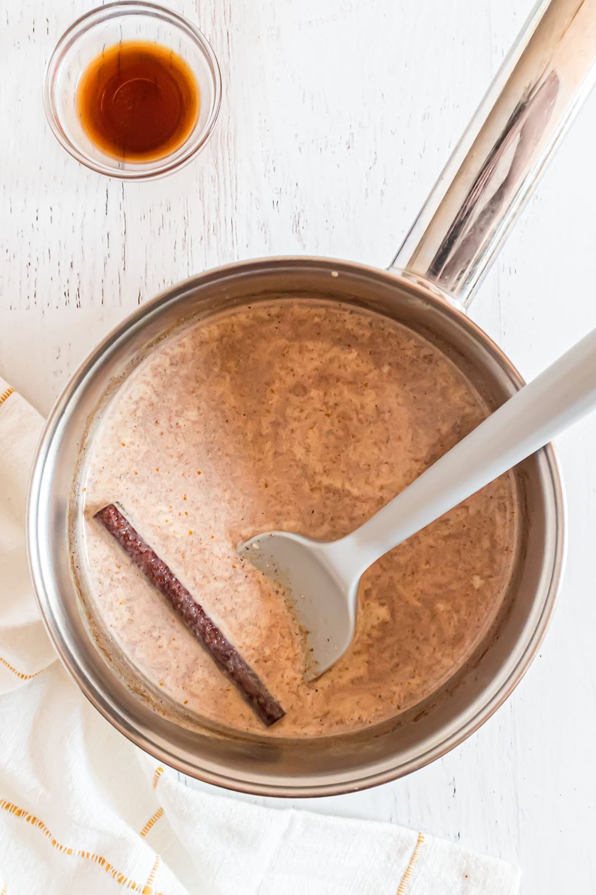making homemade pumpkin creamer in a saucepan step 3