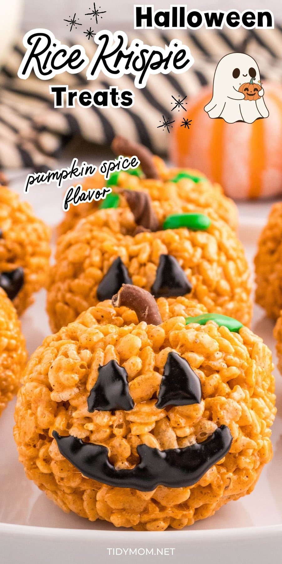 orange pumpkin rice krispie treats