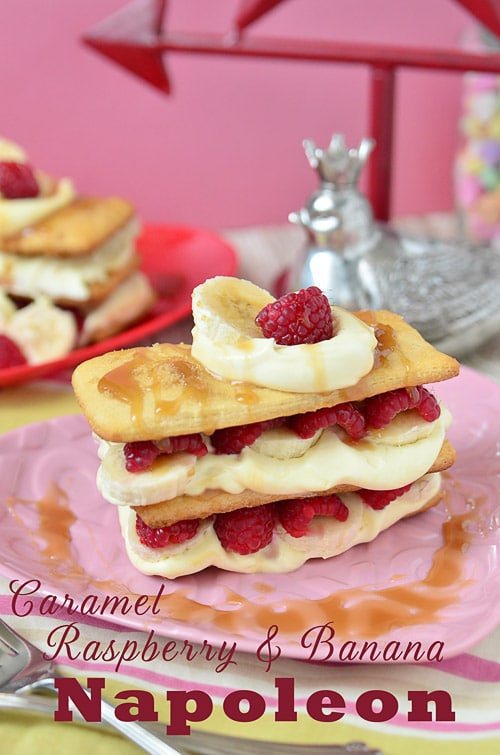 Caramel Raspberry Banana Napoleon Cetcu