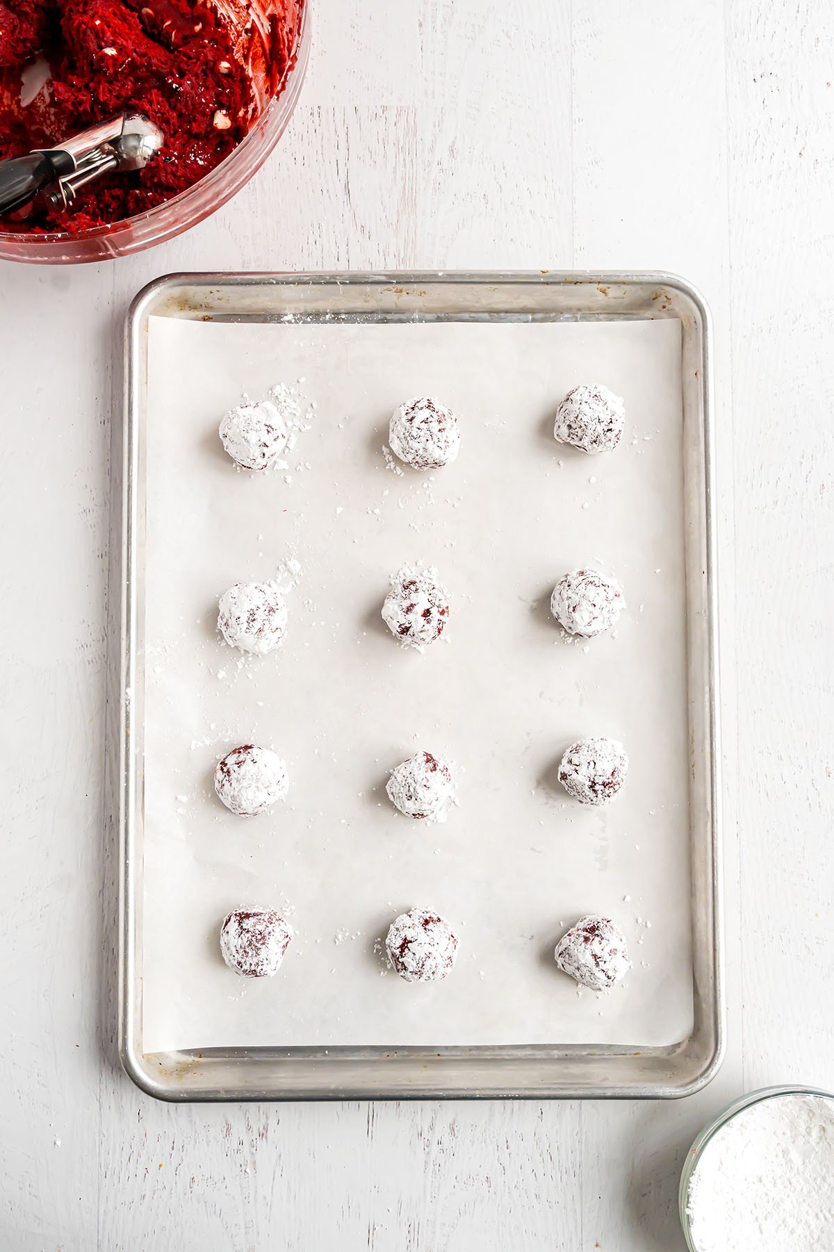 cookies rolled in powdered sugar