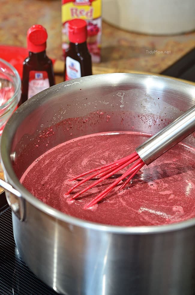 Red Velvet Hot Chocolate is so easy to make at home. get the recipe at cetcu.com