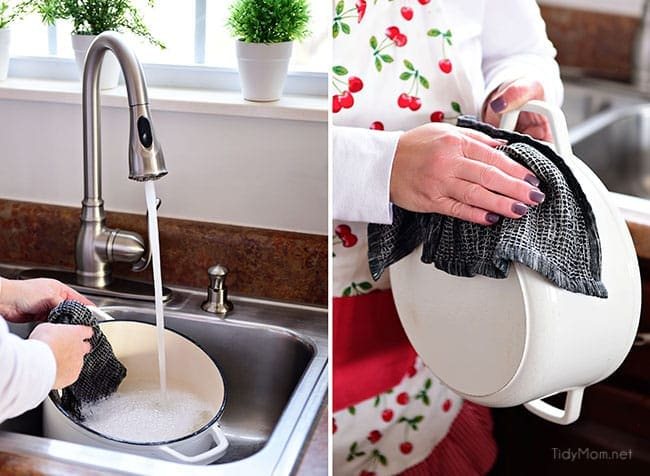 use dishcloth for washing dishes