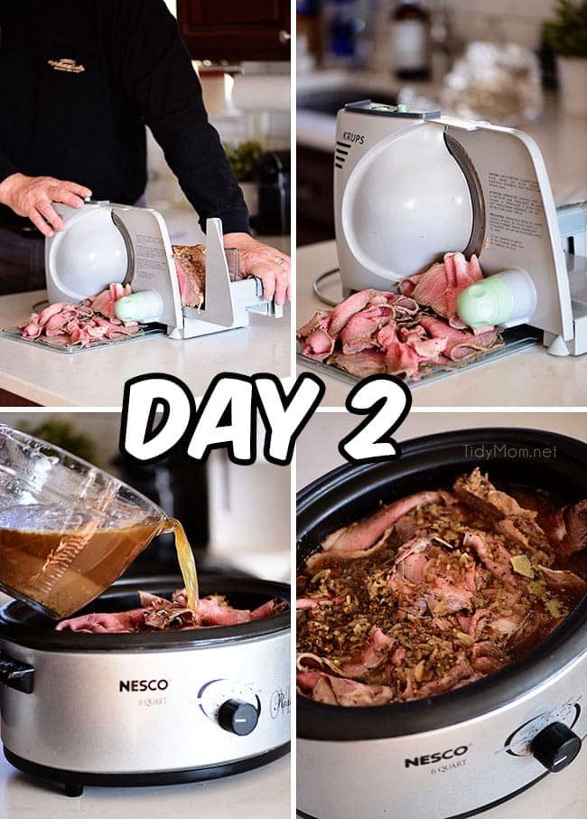 Italian beef day 2 prep photo collage