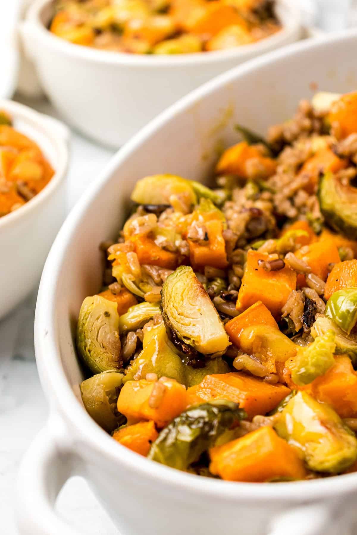 Roasted Brussels Sprouts With Wild Rice Side Dish