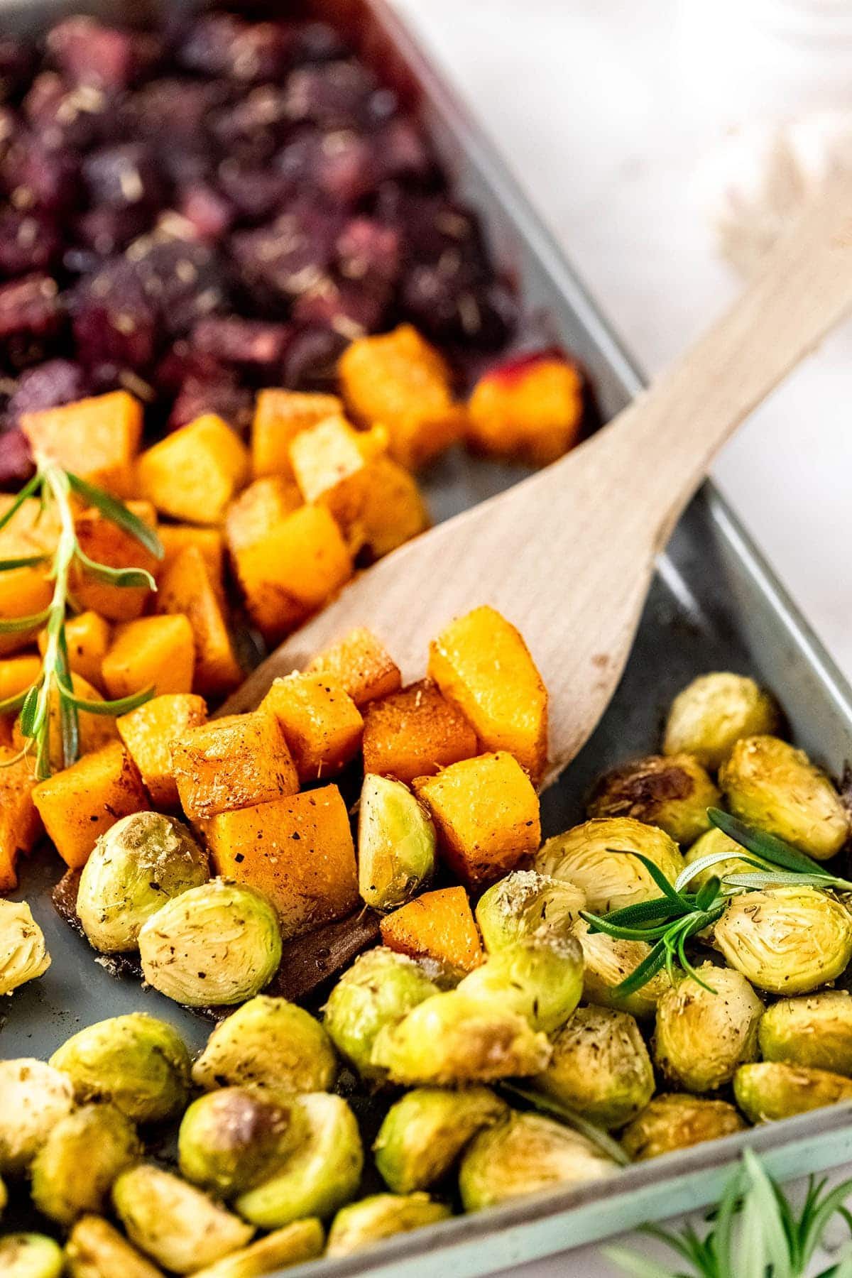close up of roasted butternut squash