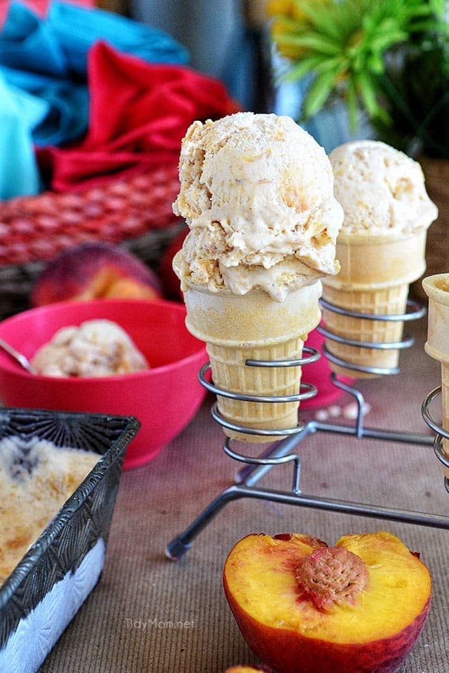 Roasted Peach Frozen Custard